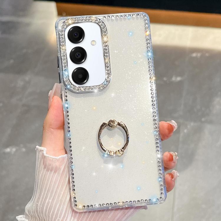 Anello di supporto in TPU con strass glitterati e custodia anti-caduta per telefono, For Samsung Galaxy S25 5G, For Samsung Galaxy S25+ 5G, For Samsung Galaxy S25 Ultra 5G, For Samsung Galaxy A16 5G