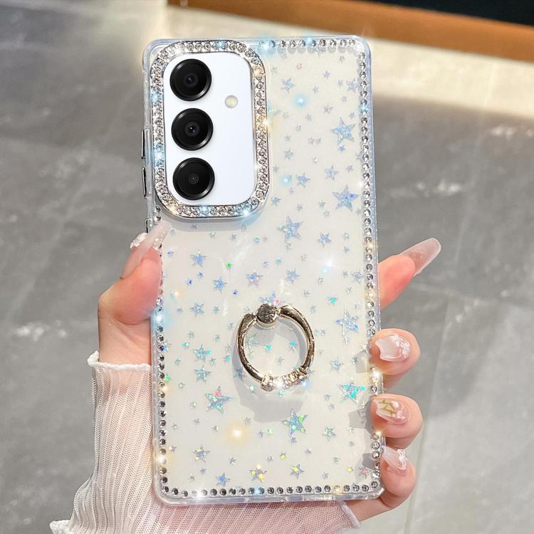 Anello di supporto in TPU con strass glitterati e custodia anti-caduta per telefono, For Samsung Galaxy S25 5G, For Samsung Galaxy S25+ 5G, For Samsung Galaxy S25 Ultra 5G, For Samsung Galaxy A16 5G