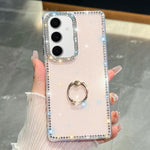 Anello di supporto in TPU con strass glitterati e custodia anti-caduta per telefono, For Samsung Galaxy S24 FE 5G, For Samsung Galaxy A15 5G, For Samsung Galaxy A55 5G, For Samsung Galaxy A35 5G