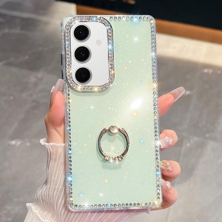 Anello di supporto in TPU con strass glitterati e custodia anti-caduta per telefono, For Samsung Galaxy S24 FE 5G, For Samsung Galaxy A15 5G, For Samsung Galaxy A55 5G, For Samsung Galaxy A35 5G