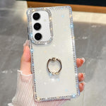 Anello di supporto in TPU con strass glitterati e custodia anti-caduta per telefono, For Samsung Galaxy S24 FE 5G, For Samsung Galaxy A15 5G, For Samsung Galaxy A55 5G, For Samsung Galaxy A35 5G