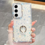 Anello di supporto in TPU con strass glitterati e custodia anti-caduta per telefono, For Samsung Galaxy S24 FE 5G, For Samsung Galaxy A15 5G, For Samsung Galaxy A55 5G, For Samsung Galaxy A35 5G