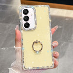 Anello di supporto in TPU con strass glitterati e custodia anti-caduta per telefono, For Samsung Galaxy S24 FE 5G, For Samsung Galaxy A15 5G, For Samsung Galaxy A55 5G, For Samsung Galaxy A35 5G