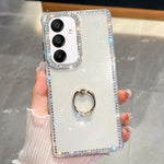 Anello di supporto in TPU con strass glitterati e custodia anti-caduta per telefono, For Samsung Galaxy S24 FE 5G, For Samsung Galaxy A15 5G, For Samsung Galaxy A55 5G, For Samsung Galaxy A35 5G