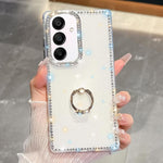 Anello di supporto in TPU con strass glitterati e custodia anti-caduta per telefono, For Samsung Galaxy S24 FE 5G, For Samsung Galaxy A15 5G, For Samsung Galaxy A55 5G, For Samsung Galaxy A35 5G