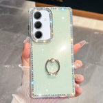 Anello di supporto in TPU con strass glitterati e custodia anti-caduta per telefono, For Samsung Galaxy S24 FE 5G, For Samsung Galaxy A15 5G, For Samsung Galaxy A55 5G, For Samsung Galaxy A35 5G