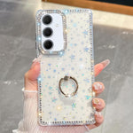 Anello di supporto in TPU con strass glitterati e custodia anti-caduta per telefono, For Samsung Galaxy S24 FE 5G, For Samsung Galaxy A15 5G, For Samsung Galaxy A55 5G, For Samsung Galaxy A35 5G