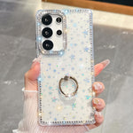 Anello di supporto in TPU con strass glitterati e custodia anti-caduta per telefono, For Samsung Galaxy S24 Ultra 5G, For Samsung Galaxy S24+ 5G, For Samsung Galaxy S24 5G, For Samsung Galaxy S23 Ultra 5G