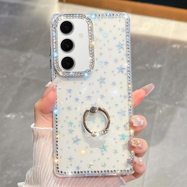 Anello di supporto in TPU con strass glitterati e custodia anti-caduta per telefono, For Samsung Galaxy S24 Ultra 5G, For Samsung Galaxy S24+ 5G, For Samsung Galaxy S24 5G, For Samsung Galaxy S23 Ultra 5G