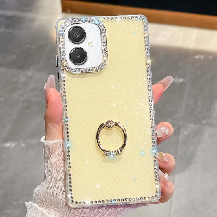Anello di supporto in TPU con strass glitterati e custodia anti-caduta per telefono, For Samsung Galaxy S26+ 5G, For Samsung Galaxy S26 Ultra 5G, For Samsung Galaxy S26 5G, For Samsung Galaxy A07 5G