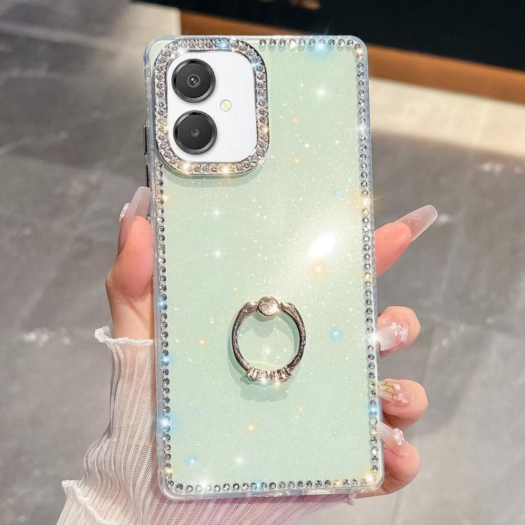 Anello di supporto in TPU con strass glitterati e custodia anti-caduta per telefono, For Samsung Galaxy S26+ 5G, For Samsung Galaxy S26 Ultra 5G, For Samsung Galaxy S26 5G, For Samsung Galaxy A07 5G