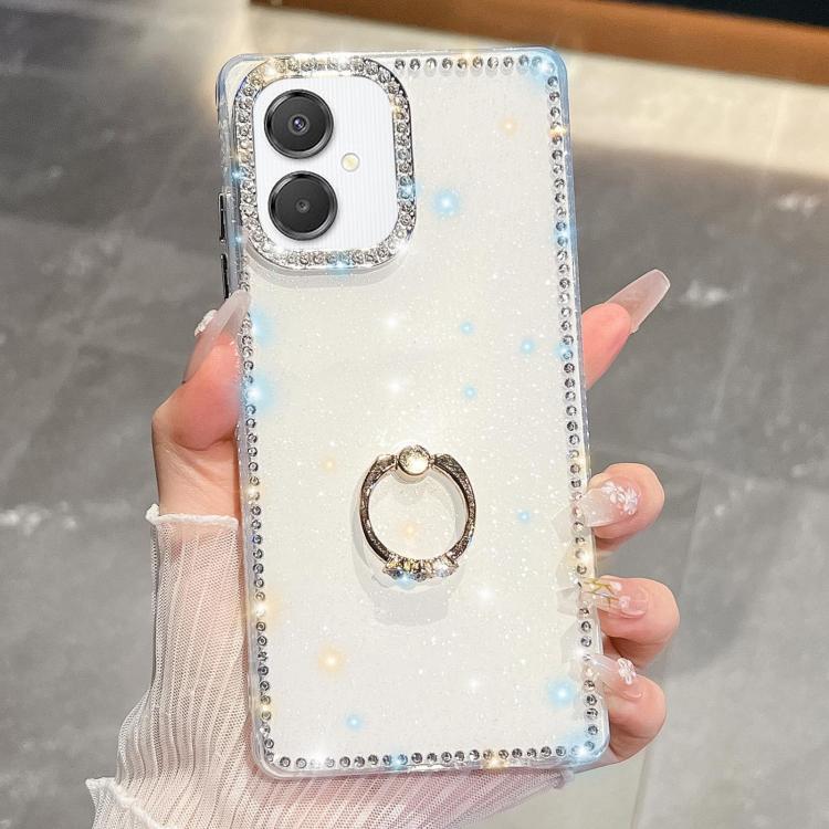 Anello di supporto in TPU con strass glitterati e custodia anti-caduta per telefono, For Samsung Galaxy S26+ 5G, For Samsung Galaxy S26 Ultra 5G, For Samsung Galaxy S26 5G, For Samsung Galaxy A07 5G