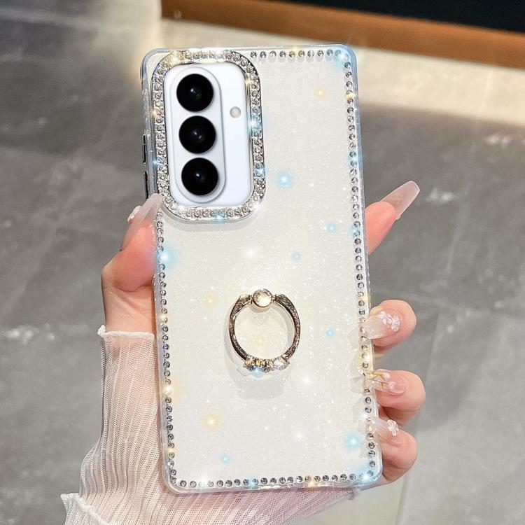 Anello di supporto in TPU con strass glitterati e custodia anti-caduta per telefono, For Samsung Galaxy S26+ 5G, For Samsung Galaxy S26 Ultra 5G, For Samsung Galaxy S26 5G, For Samsung Galaxy A07 5G