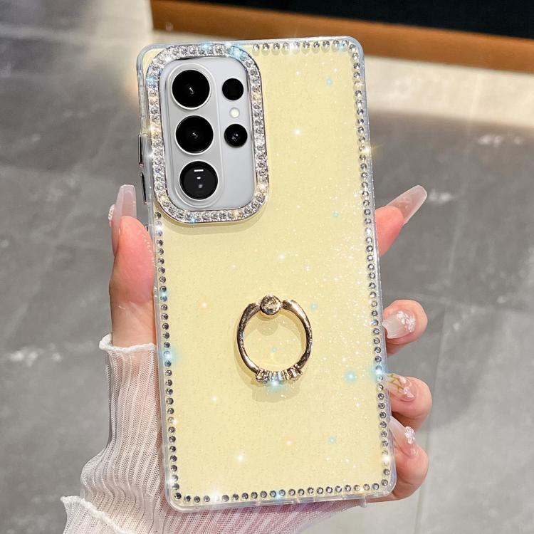 Anello di supporto in TPU con strass glitterati e custodia anti-caduta per telefono, For Samsung Galaxy S26+ 5G, For Samsung Galaxy S26 Ultra 5G, For Samsung Galaxy S26 5G, For Samsung Galaxy A07 5G