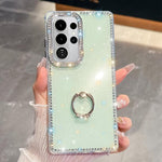 Anello di supporto in TPU con strass glitterati e custodia anti-caduta per telefono, For Samsung Galaxy S26+ 5G, For Samsung Galaxy S26 Ultra 5G, For Samsung Galaxy S26 5G, For Samsung Galaxy A07 5G