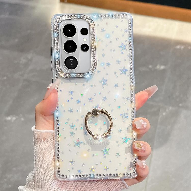 Anello di supporto in TPU con strass glitterati e custodia anti-caduta per telefono, For Samsung Galaxy S26+ 5G, For Samsung Galaxy S26 Ultra 5G, For Samsung Galaxy S26 5G, For Samsung Galaxy A07 5G