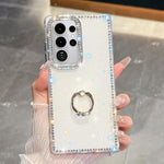Anello di supporto in TPU con strass glitterati e custodia anti-caduta per telefono, For Samsung Galaxy S26+ 5G, For Samsung Galaxy S26 Ultra 5G, For Samsung Galaxy S26 5G, For Samsung Galaxy A07 5G