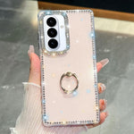 Anello di supporto in TPU con strass glitterati e custodia anti-caduta per telefono, For Samsung Galaxy S26+ 5G, For Samsung Galaxy S26 Ultra 5G, For Samsung Galaxy S26 5G, For Samsung Galaxy A07 5G
