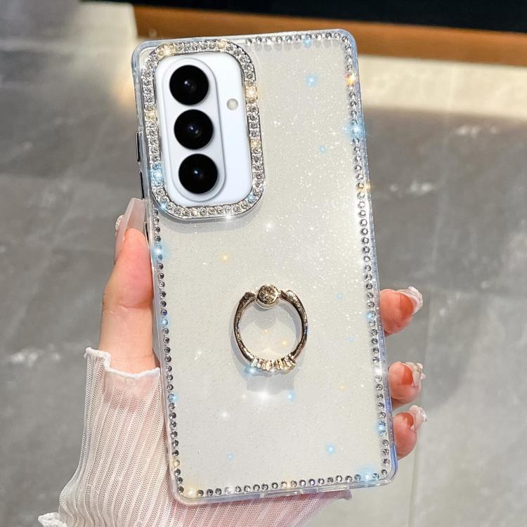 Anello di supporto in TPU con strass glitterati e custodia anti-caduta per telefono, For Samsung Galaxy S26+ 5G, For Samsung Galaxy S26 Ultra 5G, For Samsung Galaxy S26 5G, For Samsung Galaxy A07 5G
