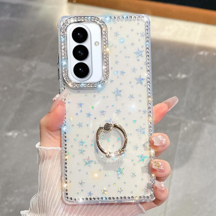 Anello di supporto in TPU con strass glitterati e custodia anti-caduta per telefono, For Samsung Galaxy S26+ 5G, For Samsung Galaxy S26 Ultra 5G, For Samsung Galaxy S26 5G, For Samsung Galaxy A07 5G