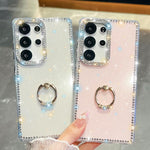 Anello di supporto in TPU con strass glitterati e custodia anti-caduta per telefono, For Samsung Galaxy S26+ 5G, For Samsung Galaxy S26 Ultra 5G, For Samsung Galaxy S26 5G, For Samsung Galaxy A07 5G