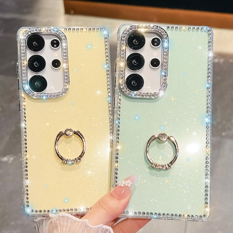 Anello di supporto in TPU con strass glitterati e custodia anti-caduta per telefono, For Samsung Galaxy S25 5G, For Samsung Galaxy S25+ 5G, For Samsung Galaxy S25 Ultra 5G, For Samsung Galaxy A16 5G