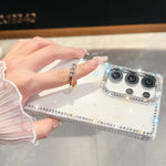 Anello di supporto in TPU con strass glitterati e custodia anti-caduta per telefono, For Samsung Galaxy S24 Ultra 5G, For Samsung Galaxy S24+ 5G, For Samsung Galaxy S24 5G, For Samsung Galaxy S23 Ultra 5G