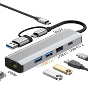 2501 RJ45 Gigabit Network Card Converter USB-C / USB to Ethernet Adapter