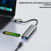 2501 RJ45 Gigabit Network Card Converter USB-C / USB to Ethernet Adapter