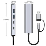 2503 Gigabit RJ45, 2 x USB3.2, USB-C2.0, USB-C3.2, DC5V 6 in 1 Docking Station USB / Type-C Hub, 2503