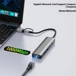 2503 Gigabit RJ45, 2 x USB3.2, USB-C2.0, USB-C3.2, DC5V 6 in 1 Docking Station USB / Type-C Hub, 2503