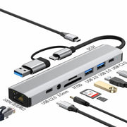 2509 RJ45, USB3.0, USB2.0, USB-C2.0, 3.5mm, DC5V, SD / TF Card Reader Adapter USB-C / USB Hub, 2509