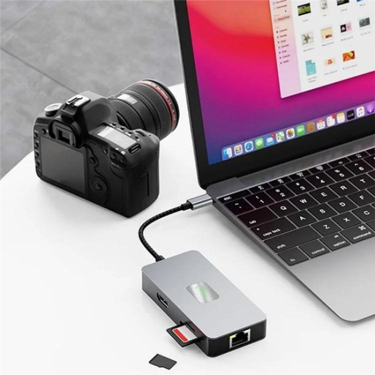 Hub USB-C 7-in-1 con 2 USB 3.2, lettore SD/TF, HDMI, RJ45