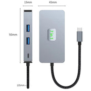 2402 2 x USB 3.2, HD, 2 x Card Reader, PD 100W, RJ45 2.5Gbps 7-in-1 Multi-Port Type-C Hub Adapter, 2402