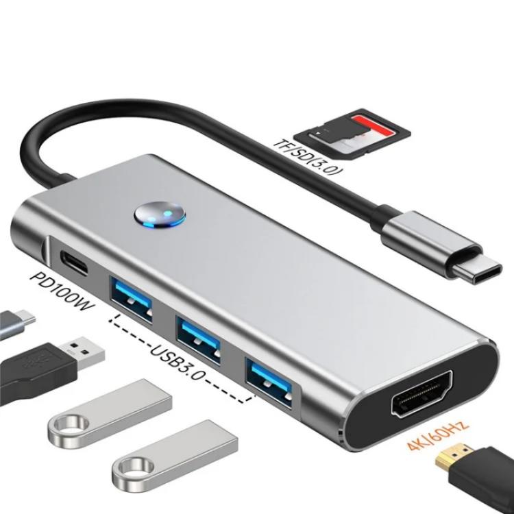 Hub USB-C 7 in 1 con HDMI 4K e ricarica 100W per laptop