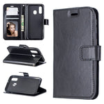 Custodia in pelle con apertura orizzontale Crazy Horse Texture con supporto e slot per schede, portafoglio e cornice per foto, For Galaxy A20E