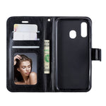 Custodia in pelle con apertura orizzontale Crazy Horse Texture con supporto e slot per schede, portafoglio e cornice per foto, For Galaxy A20E