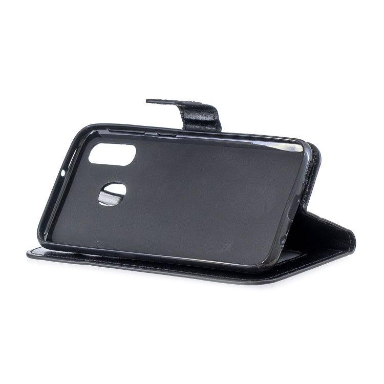 Custodia in pelle con apertura orizzontale Crazy Horse Texture con supporto e slot per schede, portafoglio e cornice per foto, For Galaxy A20E