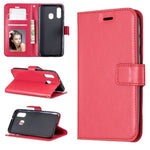 Custodia in pelle con apertura orizzontale Crazy Horse Texture con supporto e slot per schede, portafoglio e cornice per foto, For Galaxy A20E