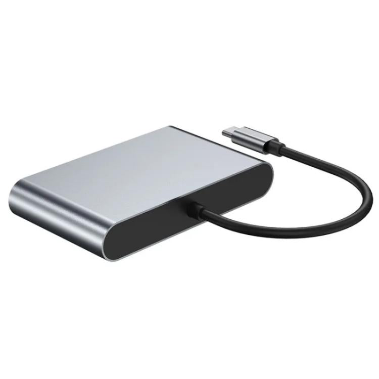Adattatore Type-C HUB con RJ45, USB 3.0 e uscita 4K HD