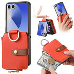Portafoglio con cerniera verticale e anello con texture litchi, custodia per telefono, For Galaxy Z Flip8 5G, For Galaxy Z Flip7 5G