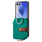 Portafoglio con cerniera verticale e anello con texture litchi, custodia per telefono, For Galaxy Z Flip8 5G, For Galaxy Z Flip7 5G