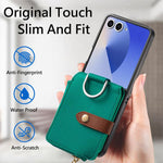 Portafoglio con cerniera verticale e anello con texture litchi, custodia per telefono, For Galaxy Z Flip8 5G, For Galaxy Z Flip7 5G