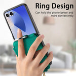 Portafoglio con cerniera verticale e anello con texture litchi, custodia per telefono, For Galaxy Z Flip8 5G, For Galaxy Z Flip7 5G