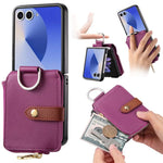 Portafoglio con cerniera verticale e anello con texture litchi, custodia per telefono, For Galaxy Z Flip8 5G, For Galaxy Z Flip7 5G