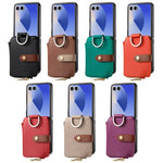 Portafoglio con cerniera verticale e anello con texture litchi, custodia per telefono, For Galaxy Z Flip8 5G, For Galaxy Z Flip7 5G