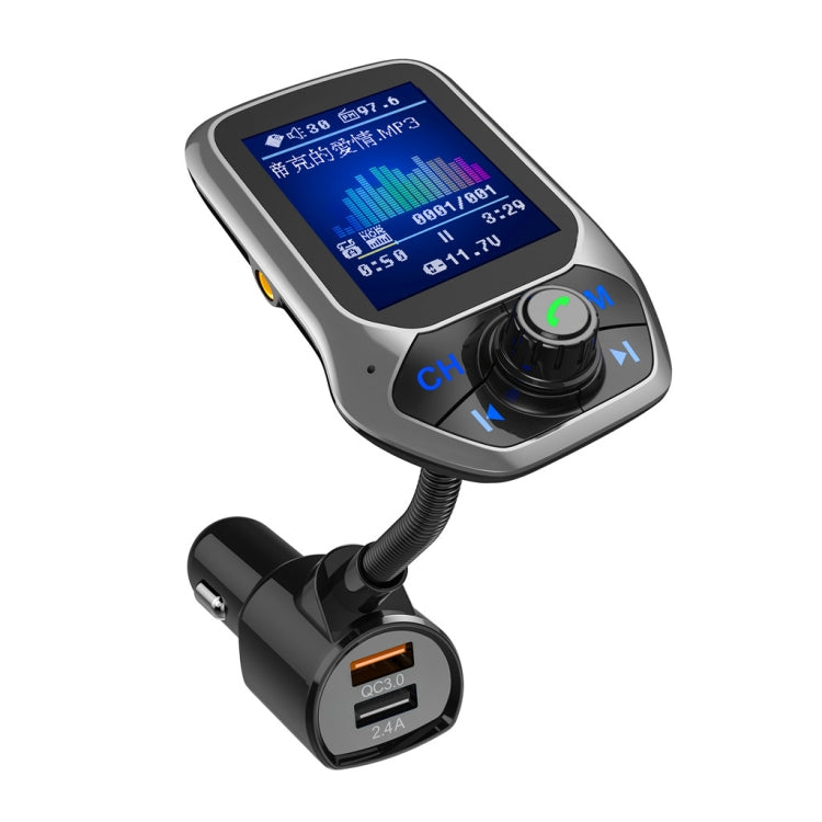 T43 Car Bluetooth Mp3 Schermo a colori multifunzione di grandi dimensioni QC3.0 Lettore Bluetooth per auto senza perdita di carica per auto Bluetooth, T43