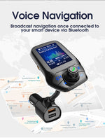 T43 Car Bluetooth Mp3 Schermo a colori multifunzione di grandi dimensioni QC3.0 Lettore Bluetooth per auto senza perdita di carica per auto Bluetooth, T43