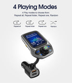 T43 Car Bluetooth Mp3 Schermo a colori multifunzione di grandi dimensioni QC3.0 Lettore Bluetooth per auto senza perdita di carica per auto Bluetooth, T43