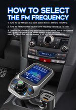 T43 Car Bluetooth Mp3 Schermo a colori multifunzione di grandi dimensioni QC3.0 Lettore Bluetooth per auto senza perdita di carica per auto Bluetooth, T43